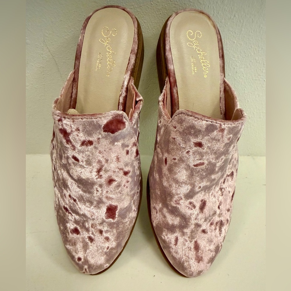 Seychelles Women's Blush Velvet Mules size 6 - Picture 3 of 7